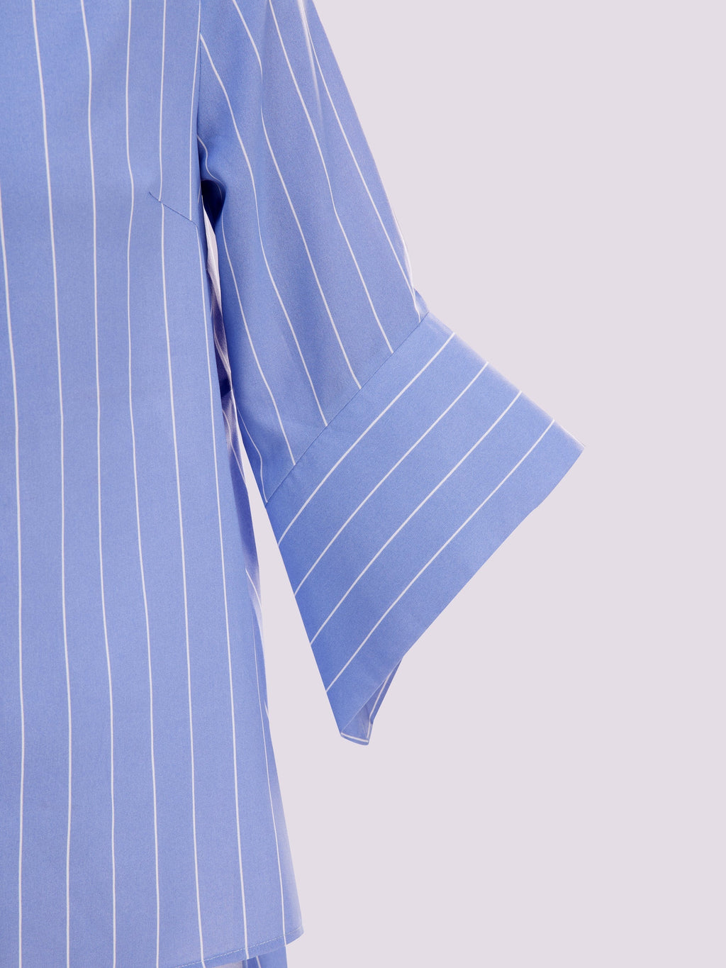 Blue Striped Bell-Sleeve Tunic Dress