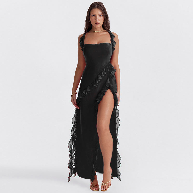 Penelope Ruffle One Shoulder Maxi Dress