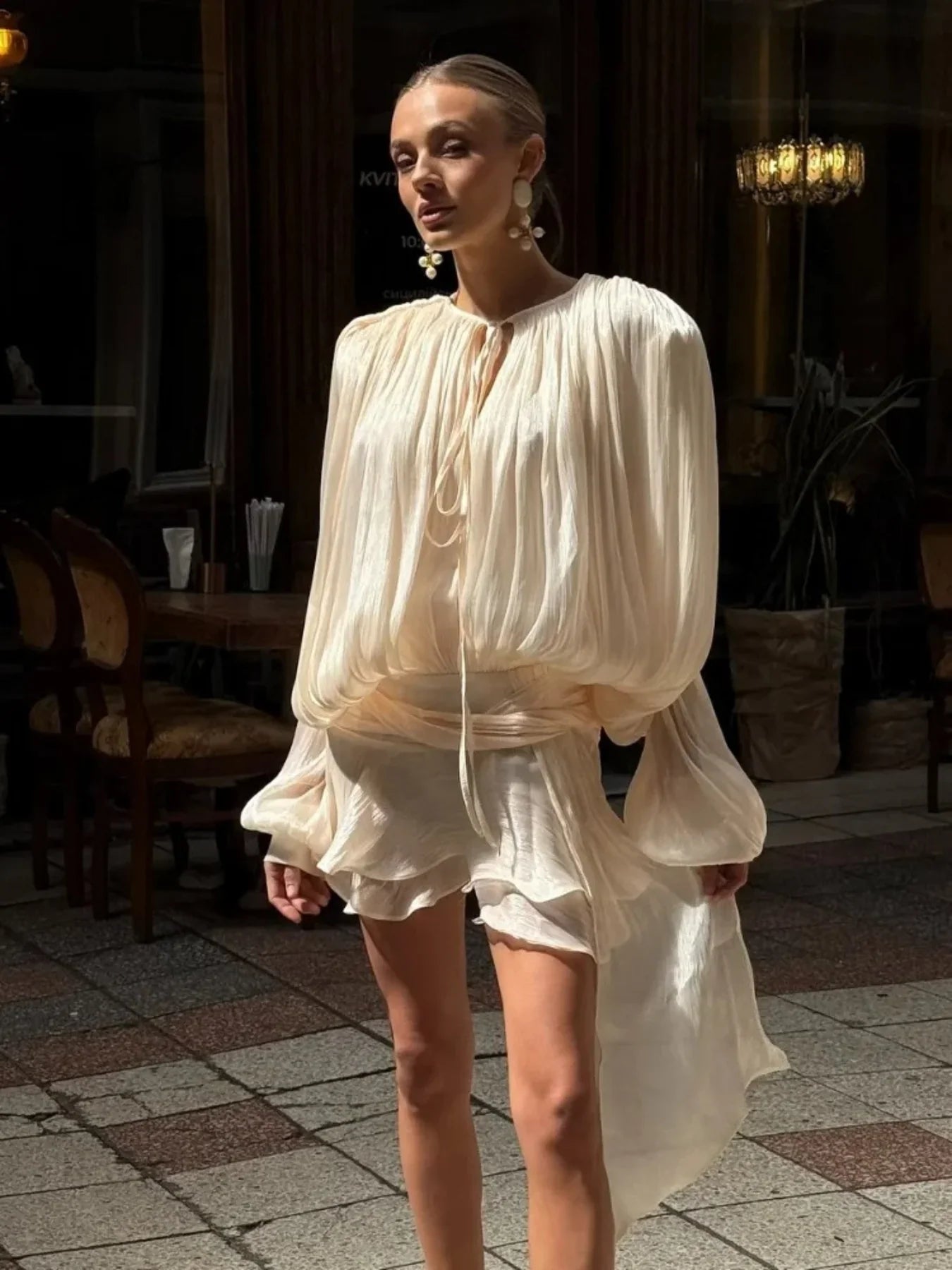 Celeste Lightweight White Mini Dress