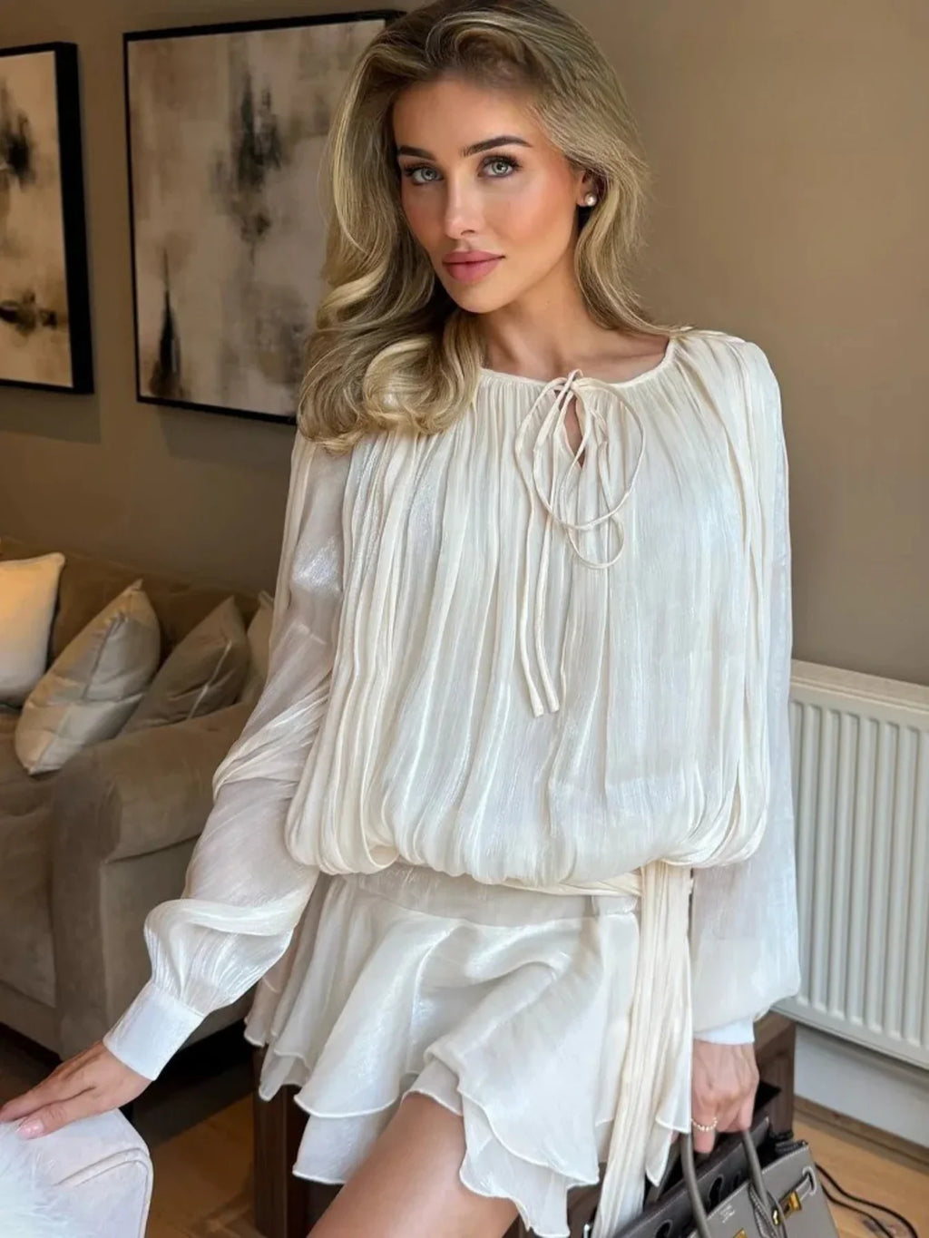 Celeste Lightweight White Mini Dress