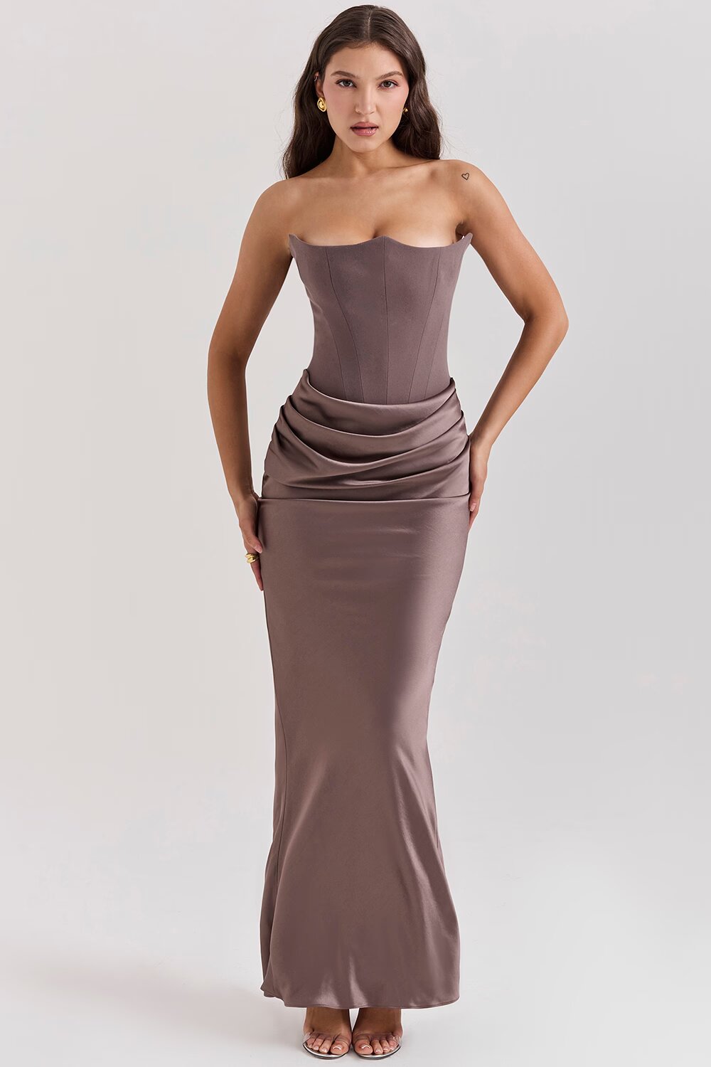 Quillia Satin Formal Maxi Dress