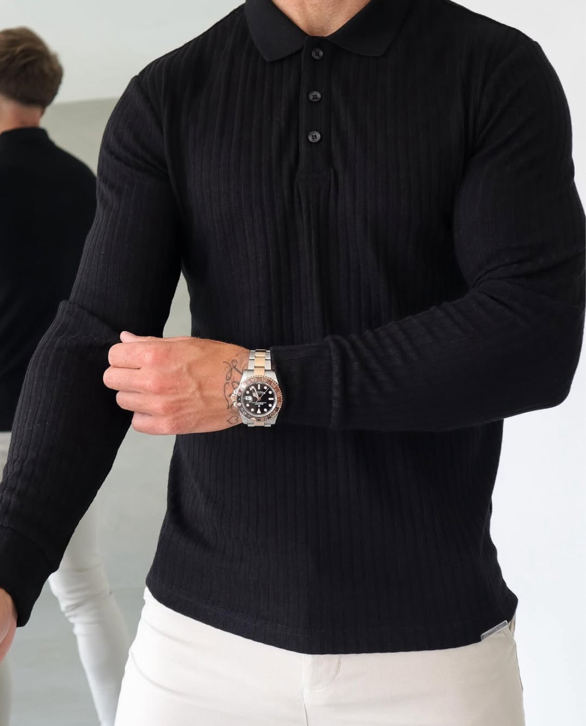 Casual Ribbed Polo Shirt