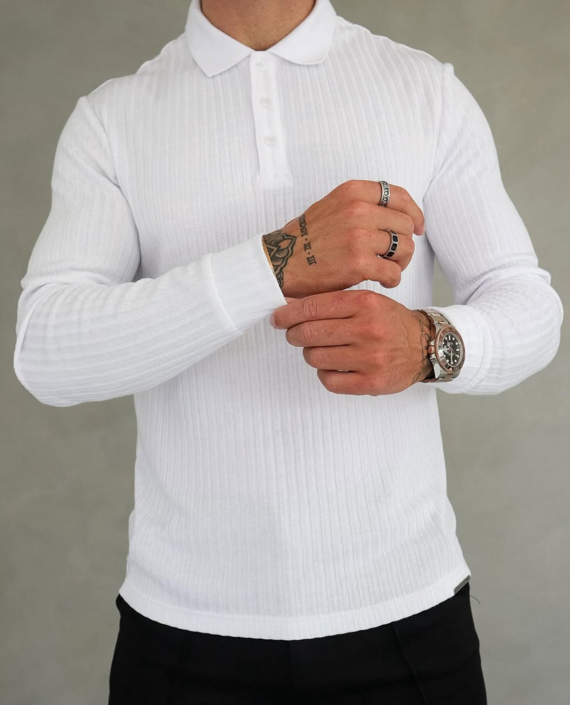 Casual Ribbed Polo Shirt
