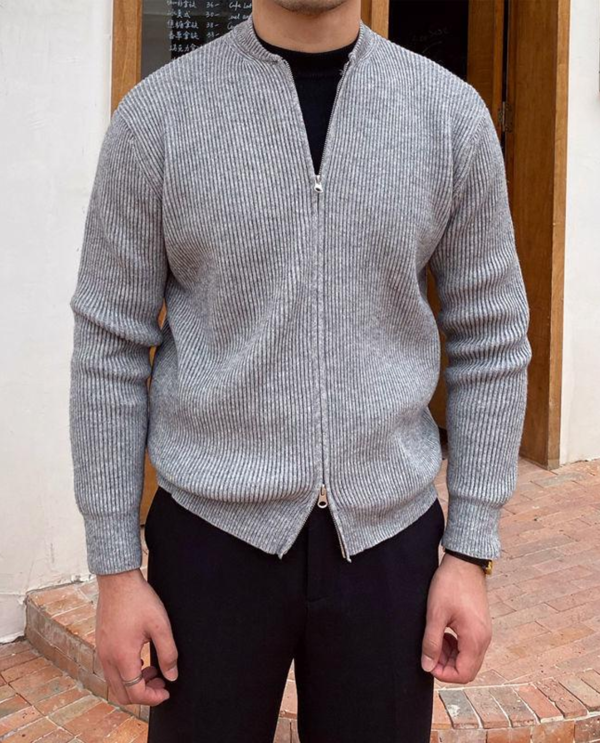 Lazio Ribbed Zip Cardigan