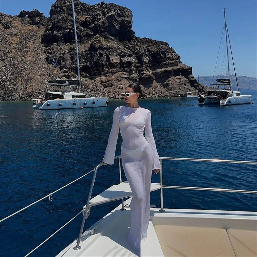 Belinda Open Back Long Sleeve Maxi Dress