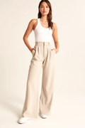 Lucia Beige Tailored Pants Women