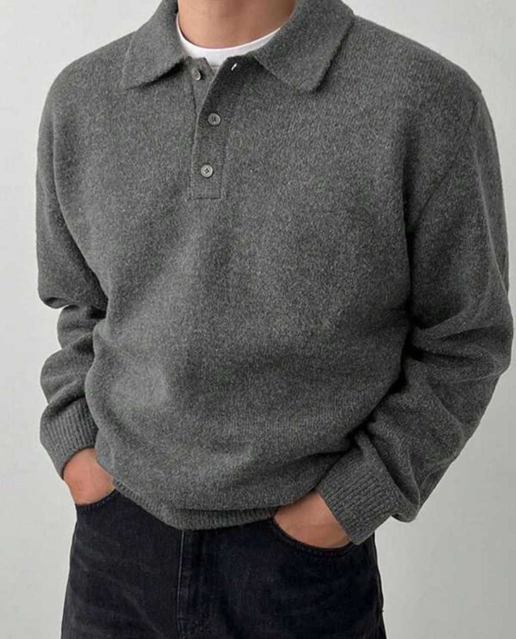 Merino Polo Knit Sweater