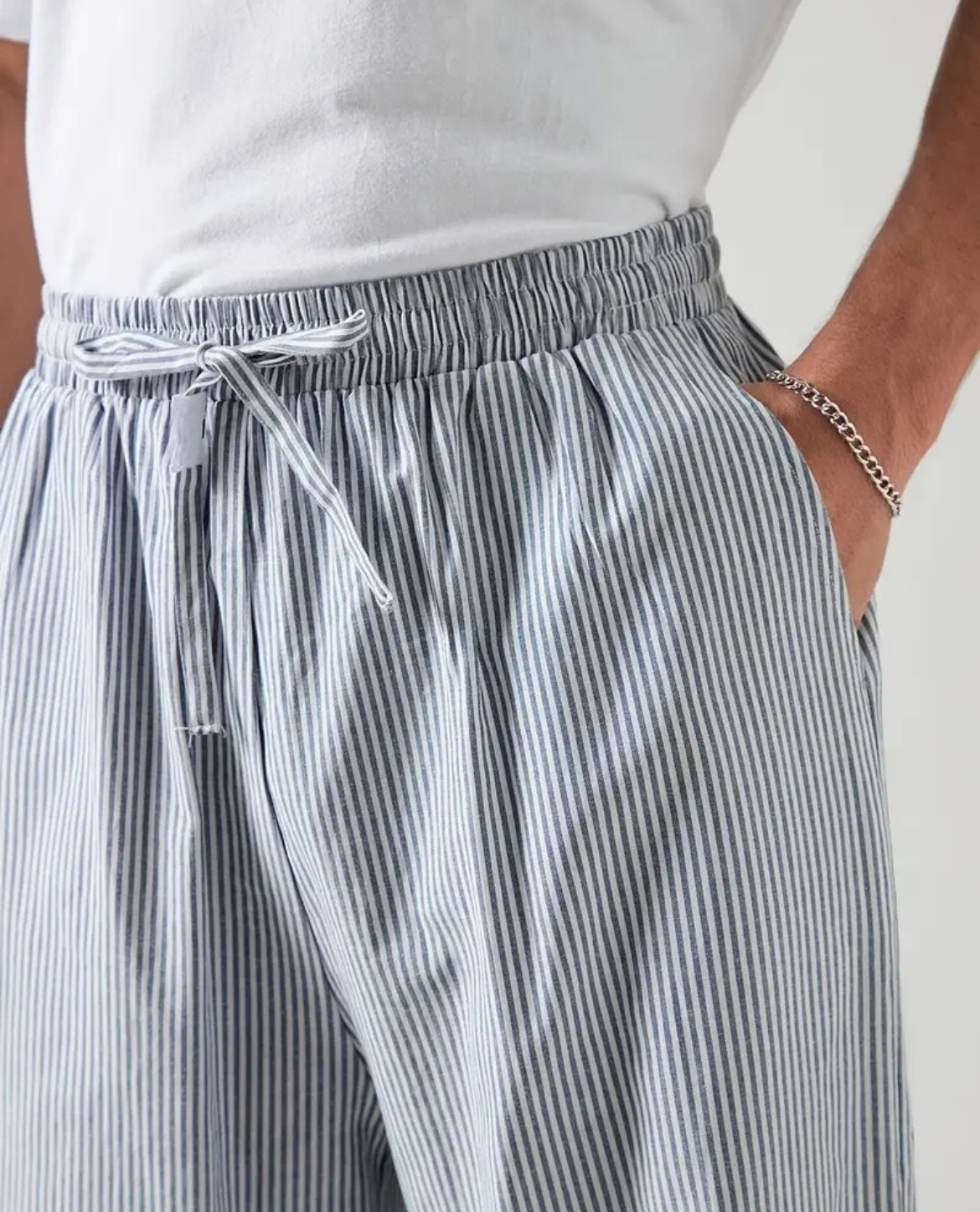 Riviera Stripe Cotton Trousers
