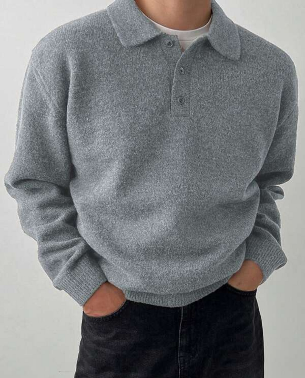 Merino Polo Knit Sweater