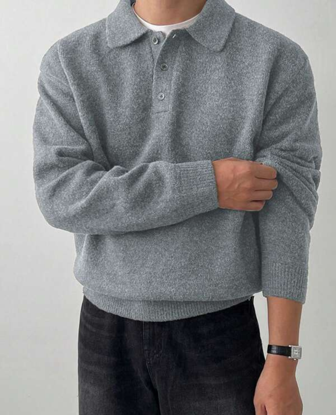 Merino Polo Knit Sweater