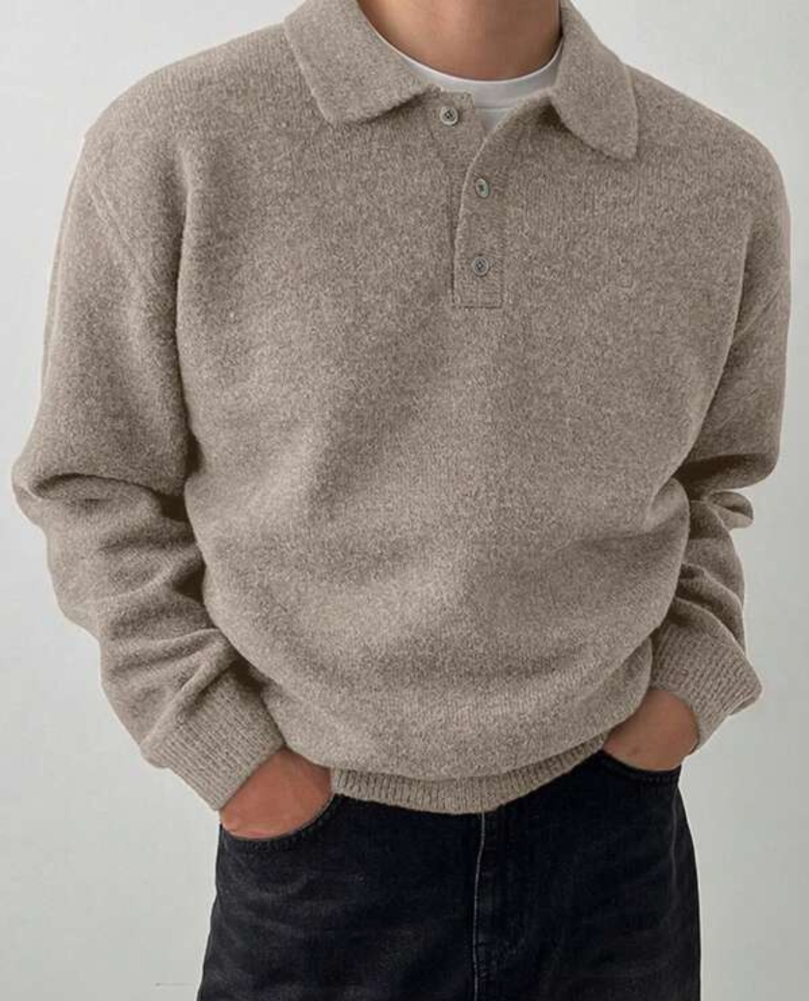 Merino Polo Knit Sweater