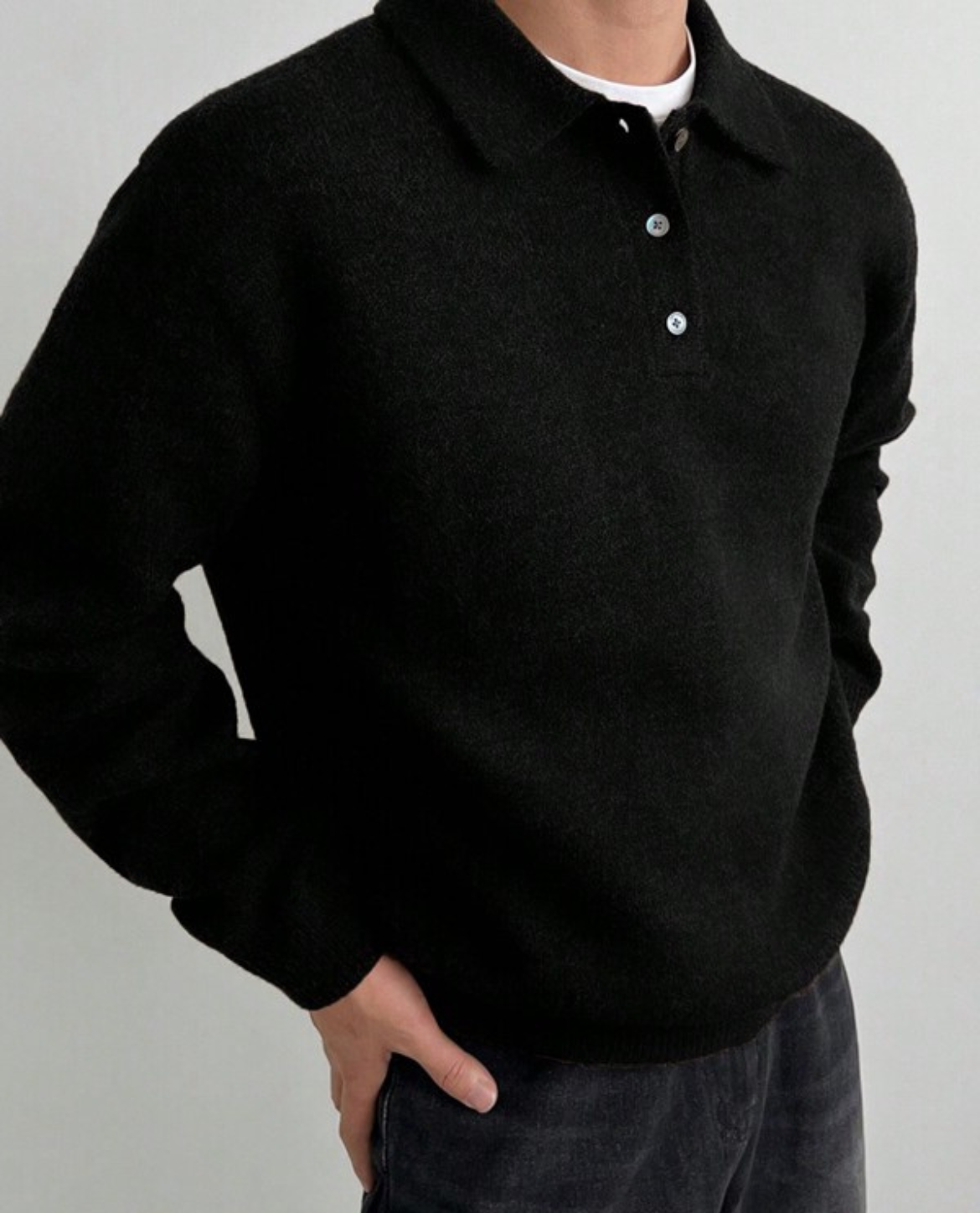 Merino Polo Knit Sweater