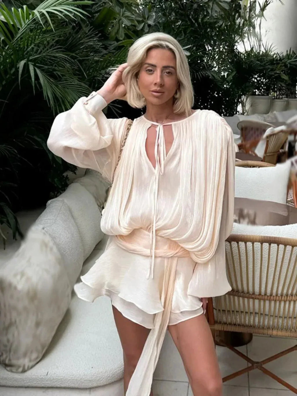 Celeste Lightweight White Mini Dress