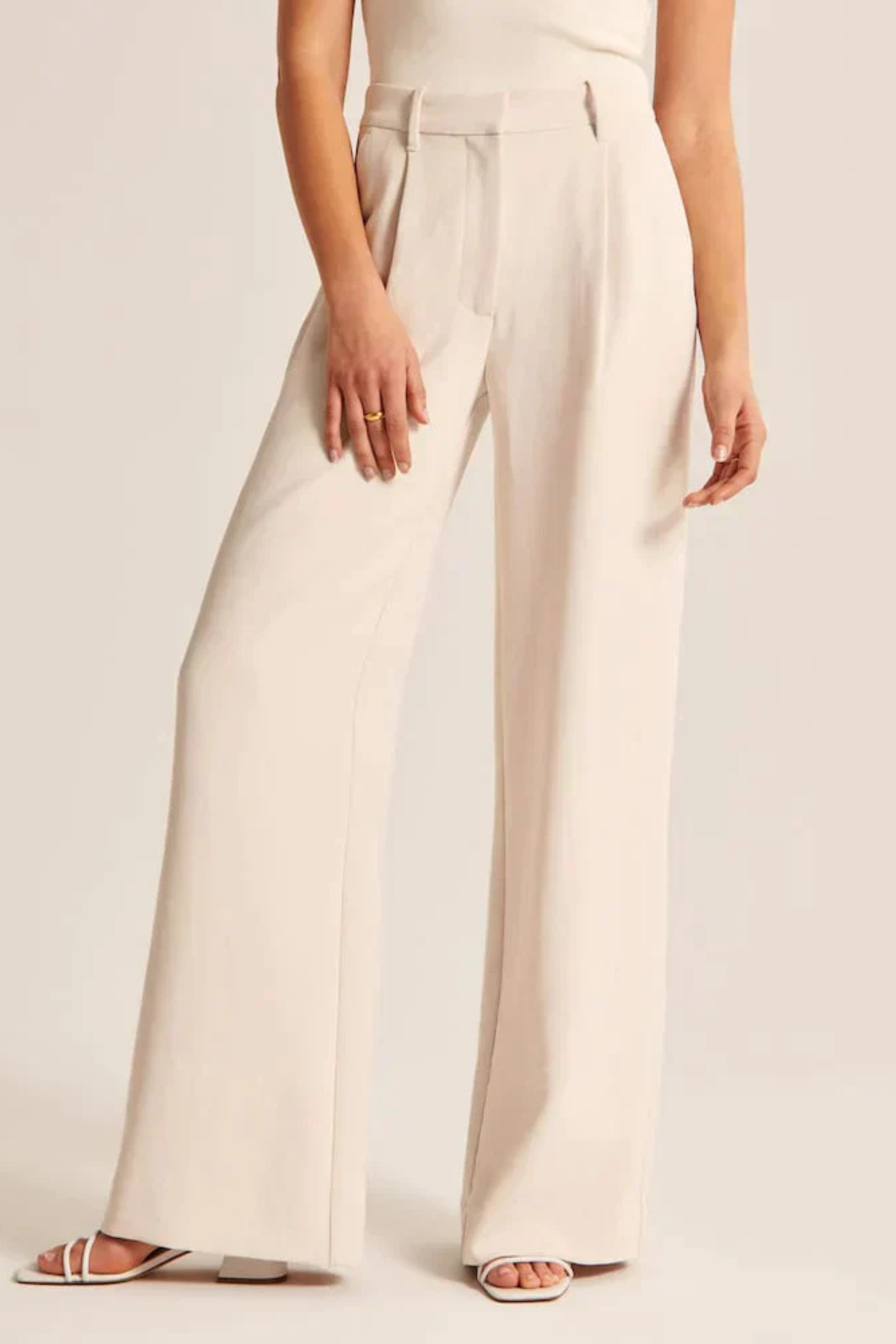 Lucia Beige Tailored Pants Women