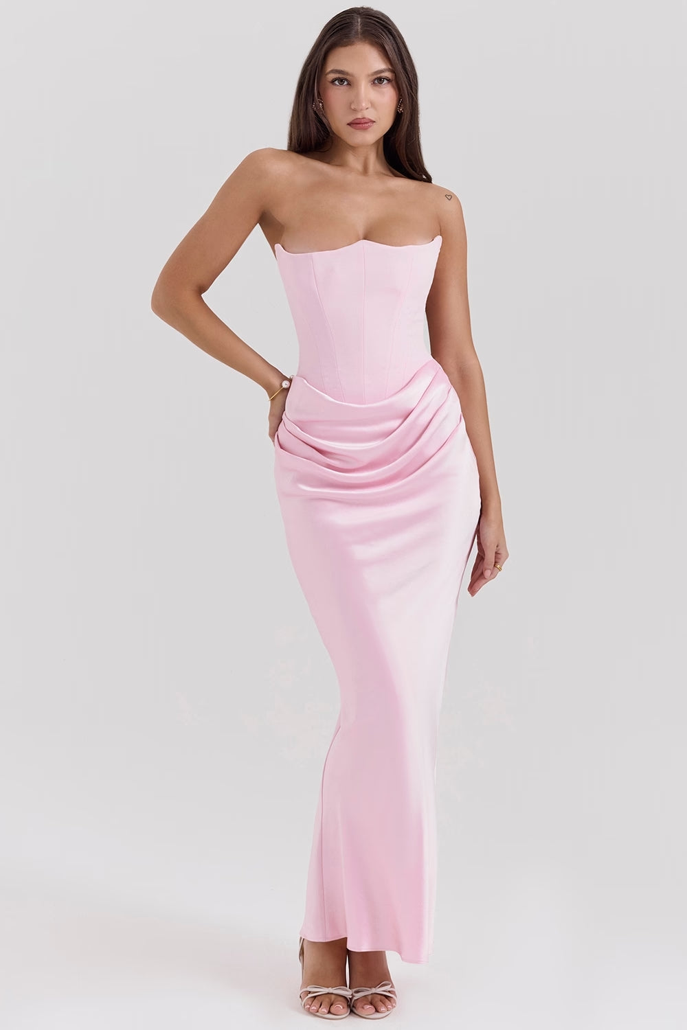 Quillia Satin Formal Maxi Dress