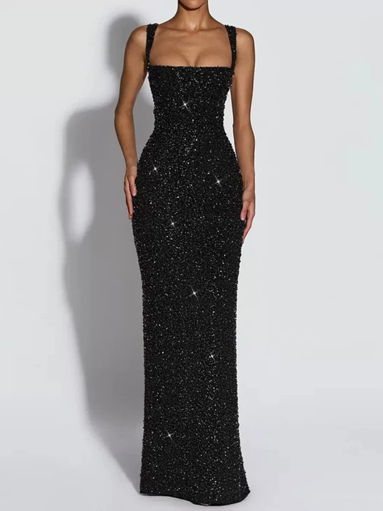 Caprice Sequin Bodycon Evening Maxi Dress