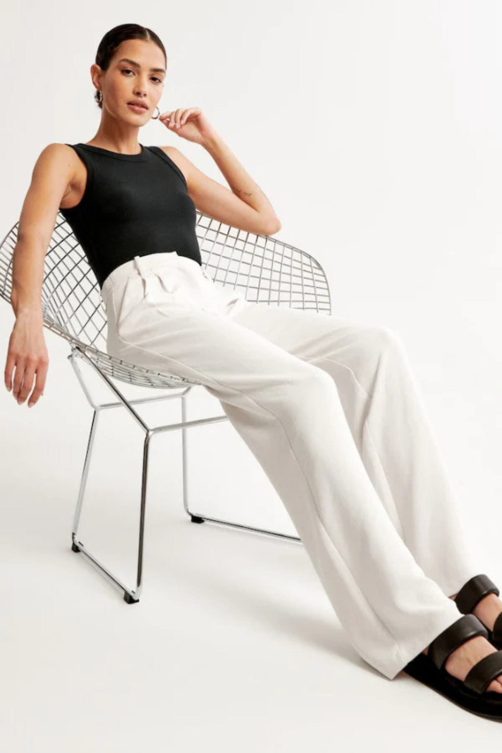 Lucia White Tailored Pants Women