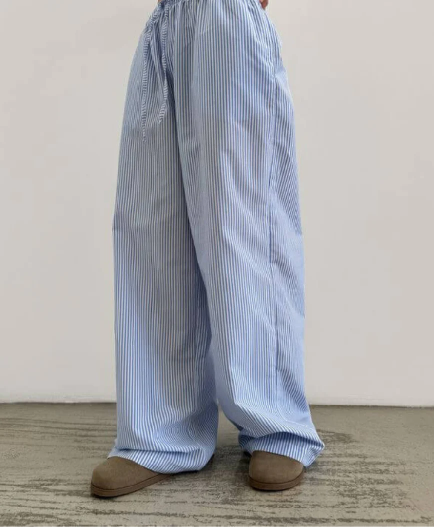 Sile Striped Cotton Trousers
