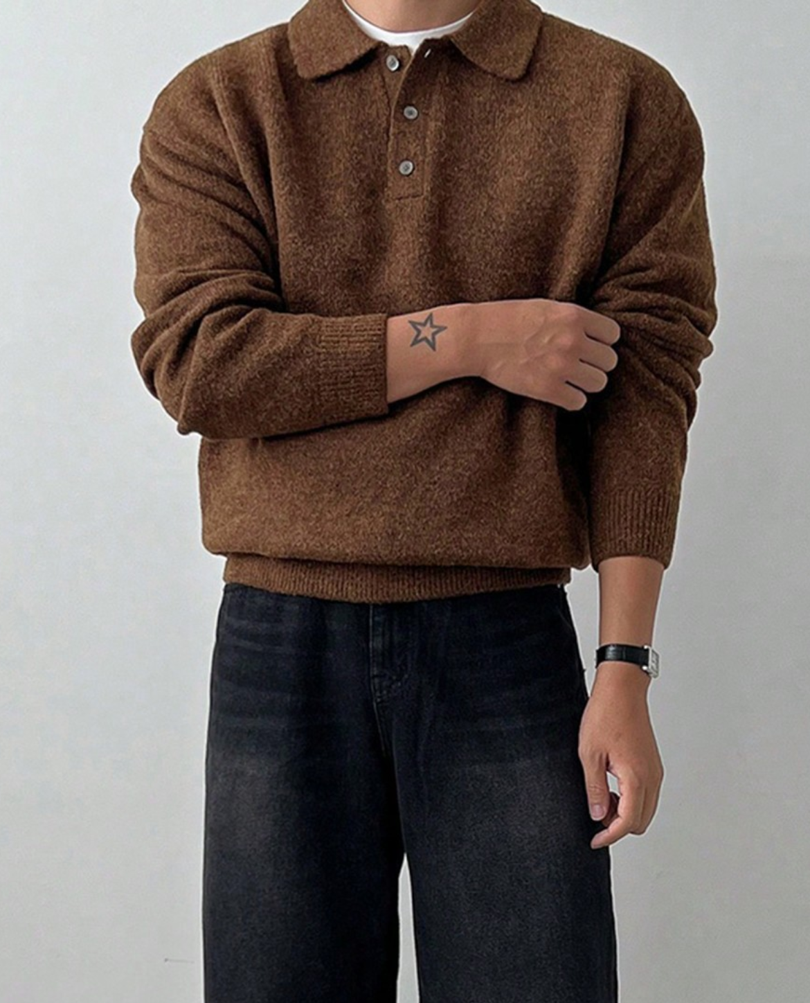 Merino Polo Knit Sweater