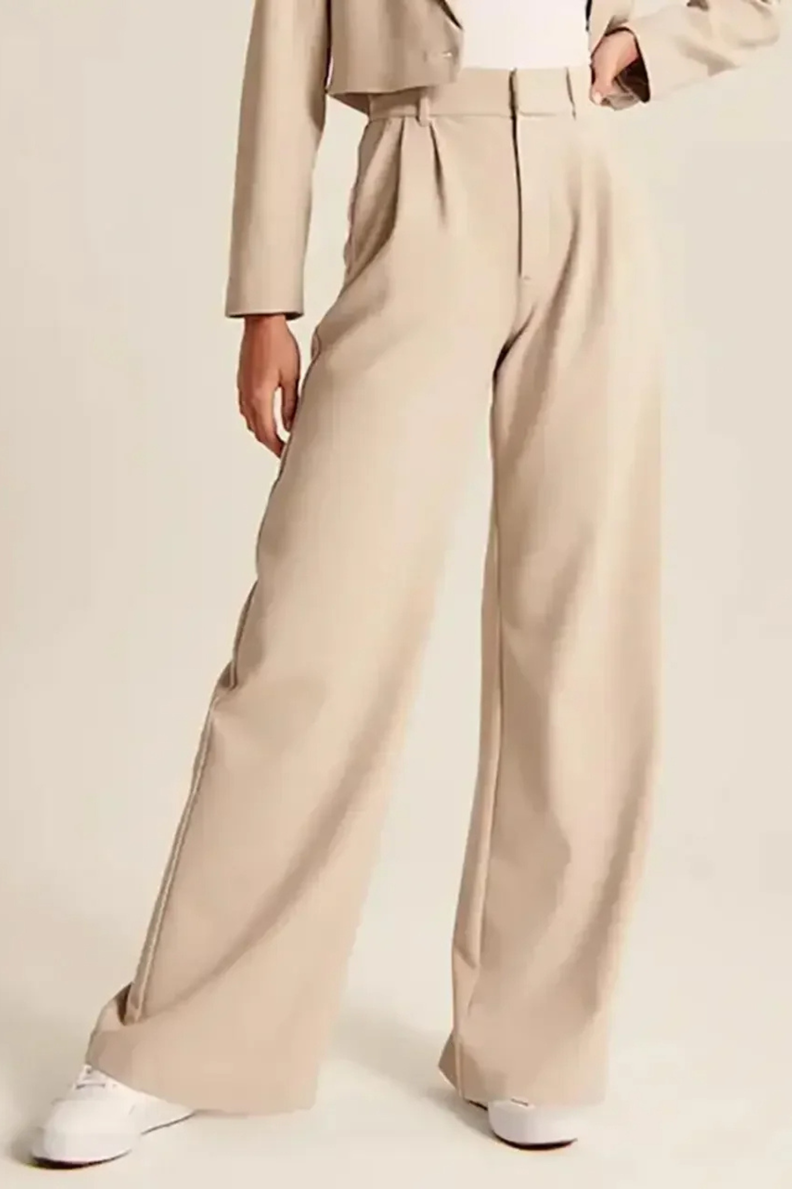 Lucia Beige Tailored Pants Women
