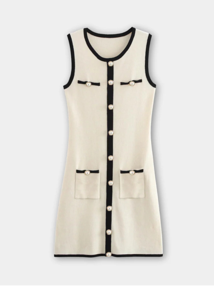 Alessia Sleeveless Bodycon Ribbed Knit Sweater Mini Dress