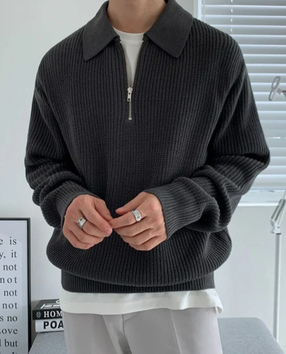 The Velino Polo Quarter Zip