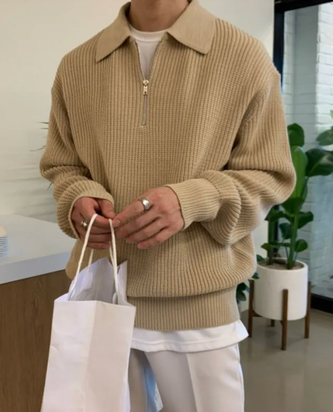 The Velino Polo Quarter Zip