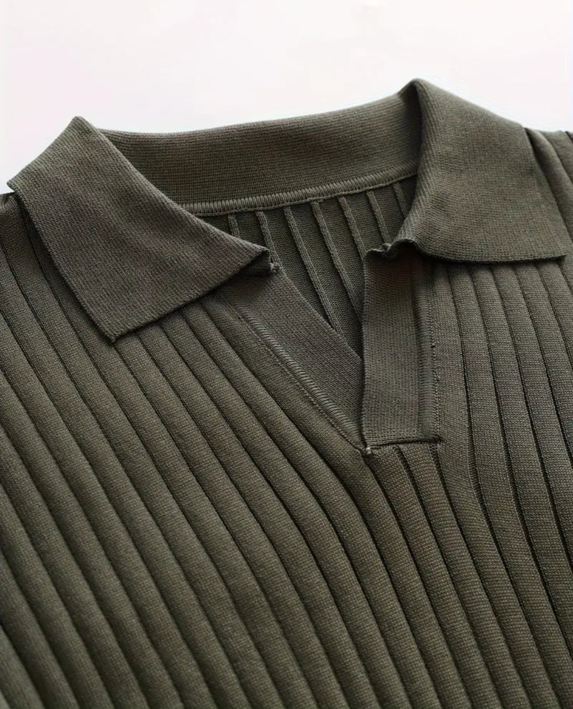 Slim-Fit Ribbed Long-Sleeve Polo