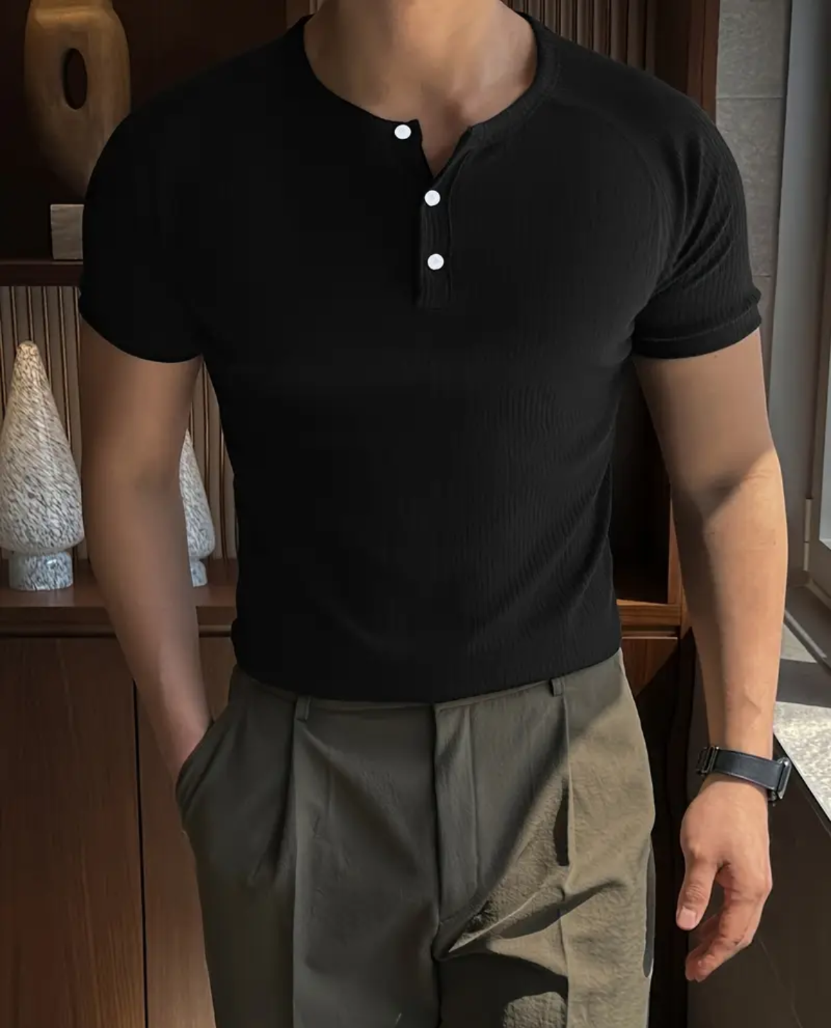 Forio Ribbed Henley Shirt