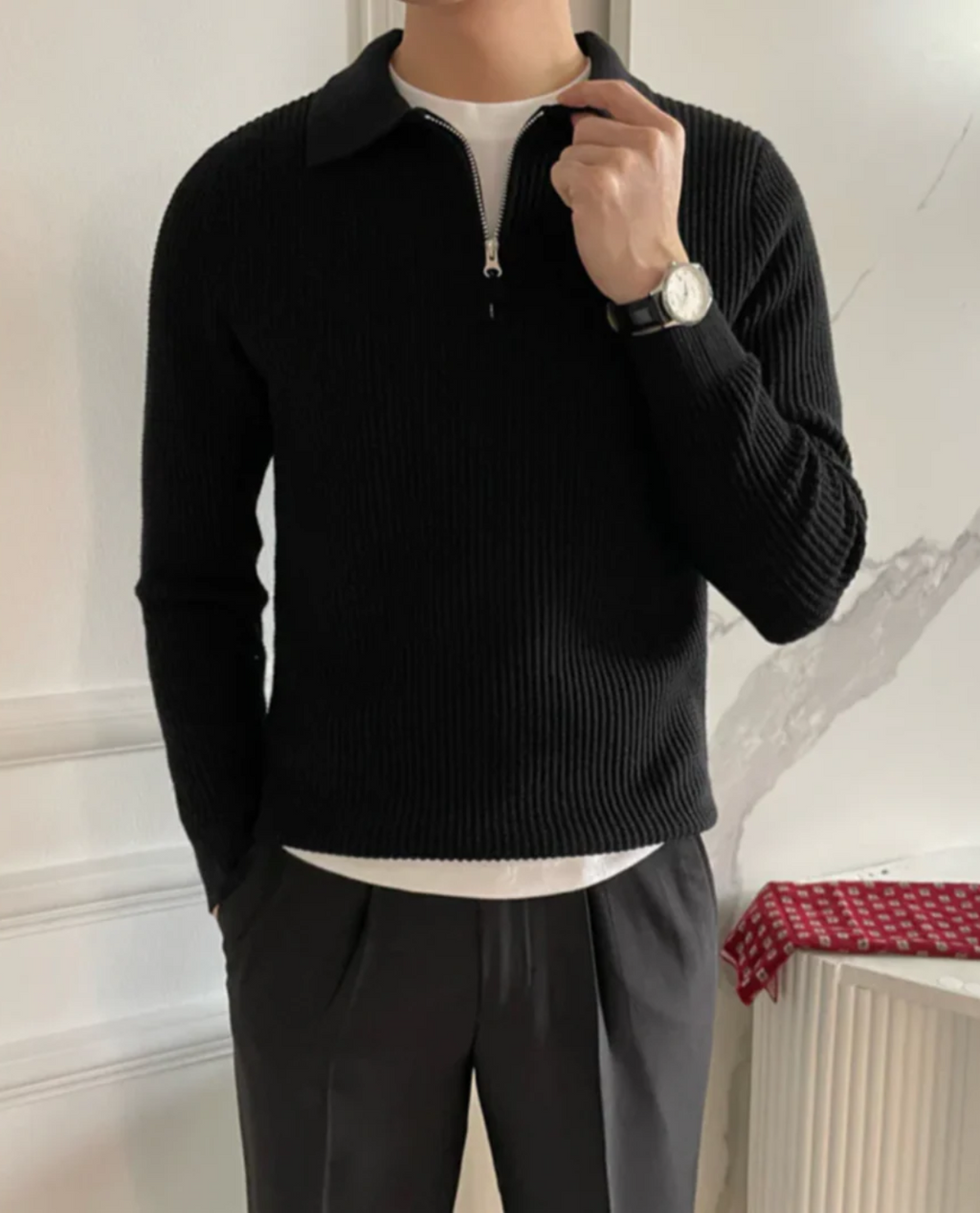 Savio Quarter Zip Sweater