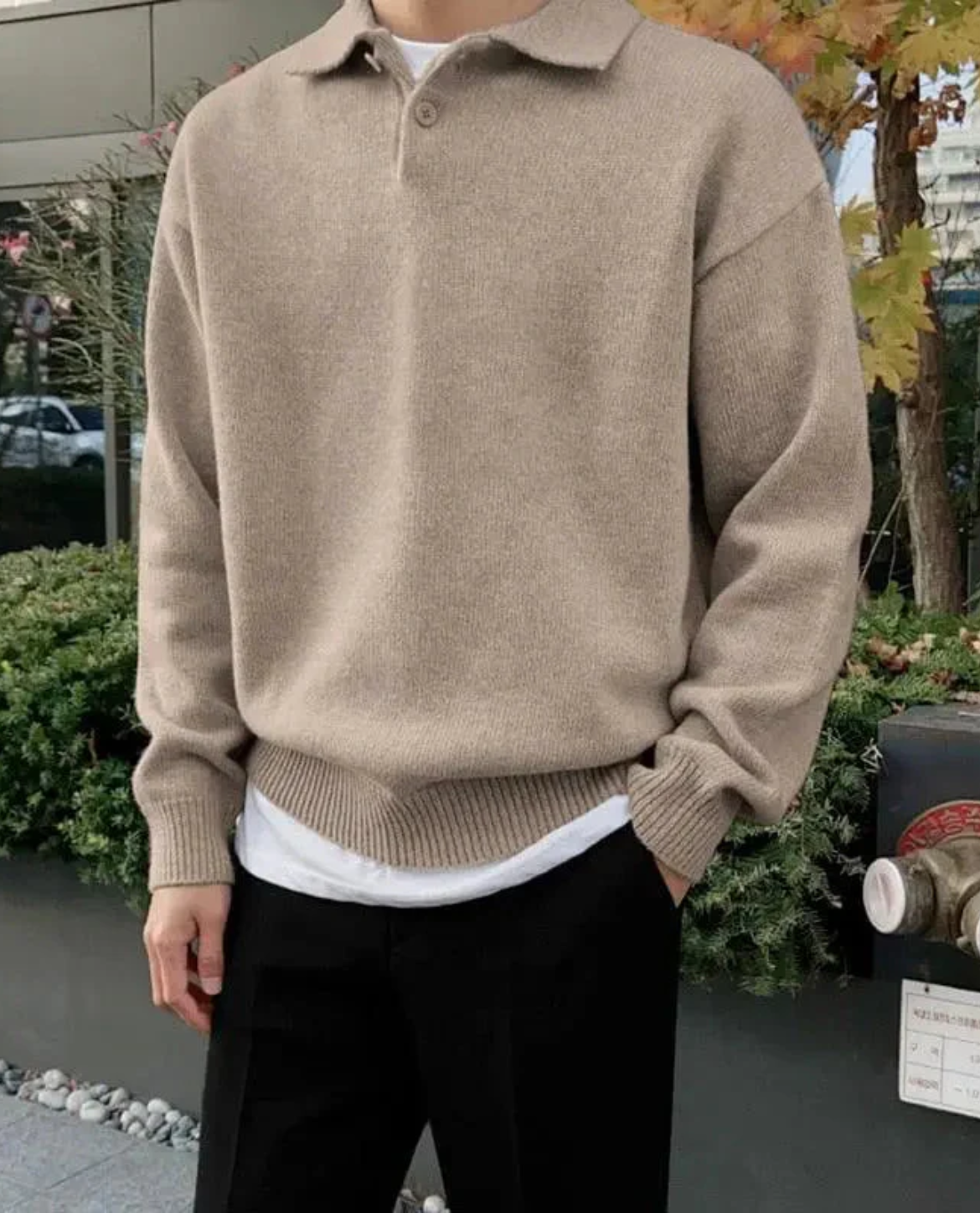 The FRIENDZWEAR Button Polo Sweater