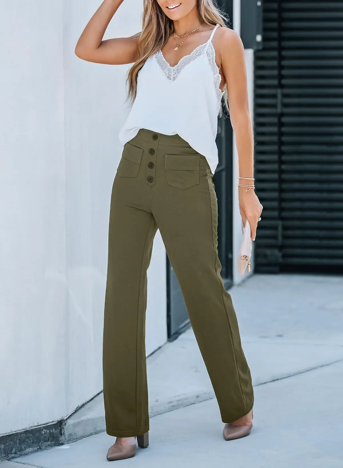 High Waist Wide Leg Pants