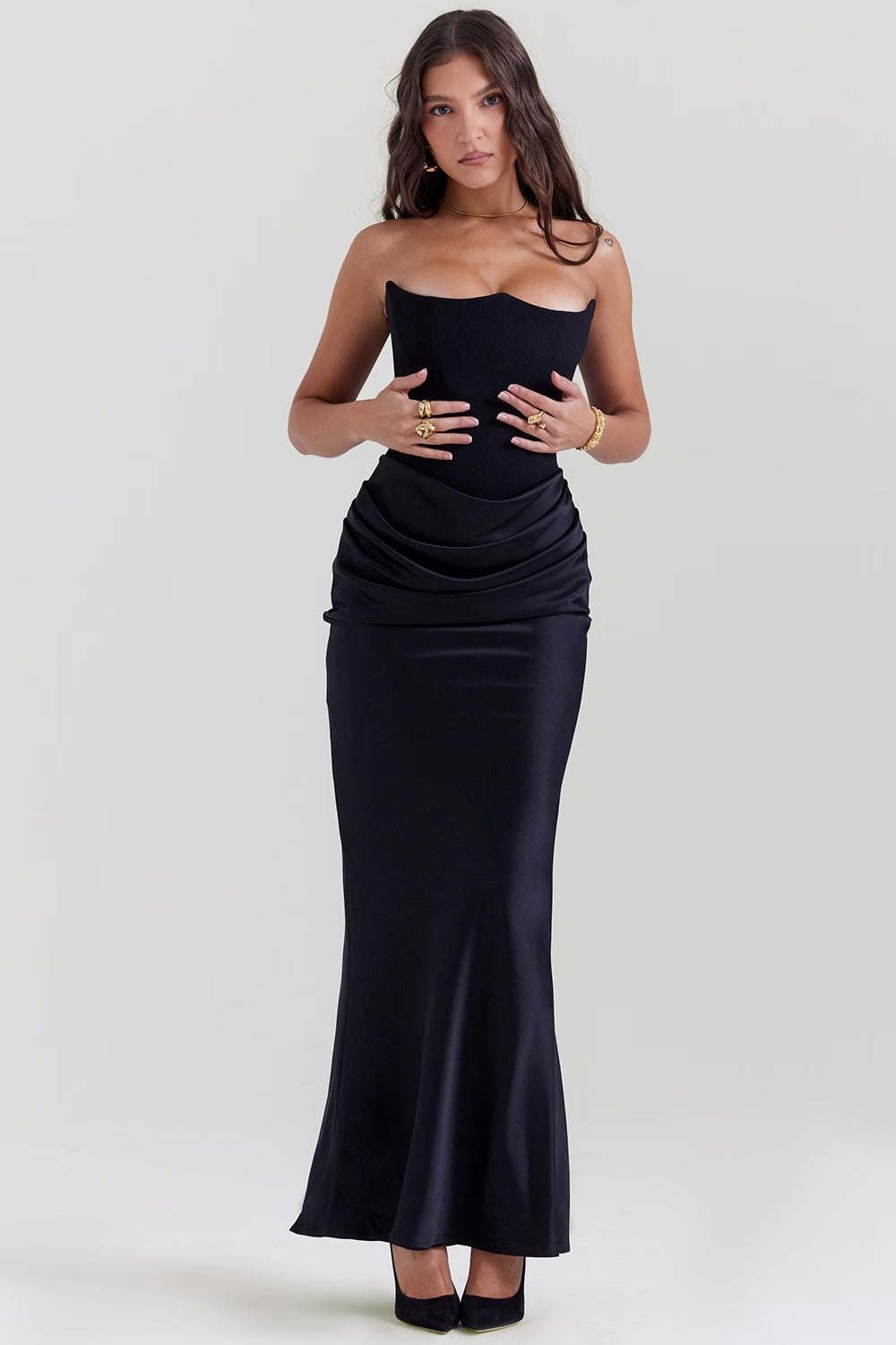 Quillia Satin Formal Maxi Dress