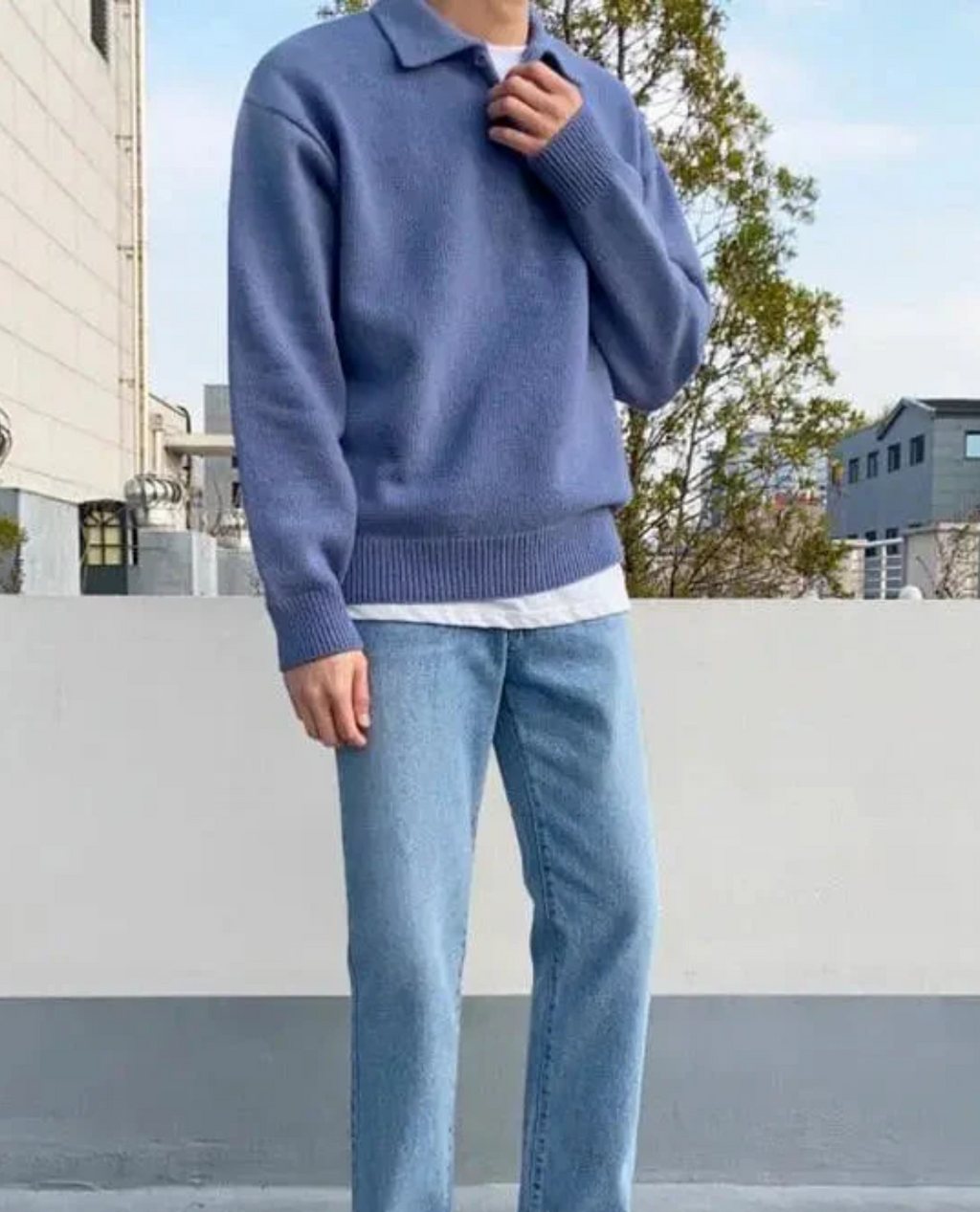 The FRIENDZWEAR Button Polo Sweater
