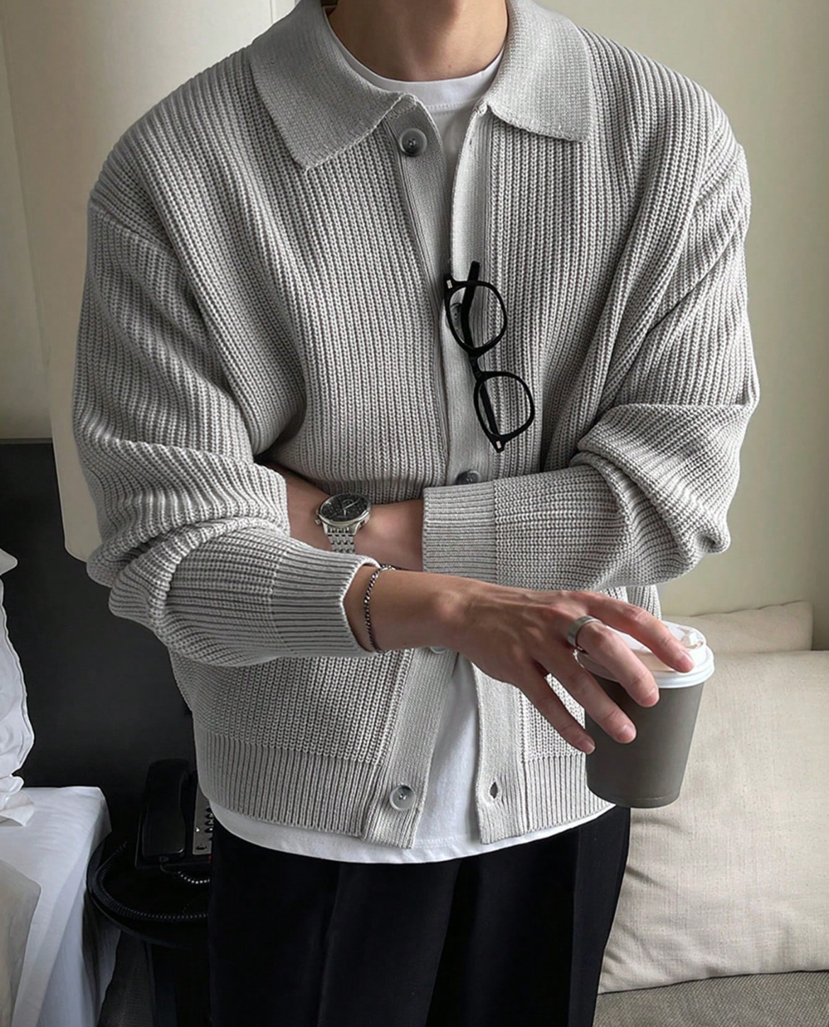 Como Button Knit Cardigan