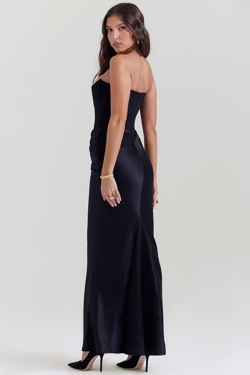 Quillia Satin Formal Maxi Dress