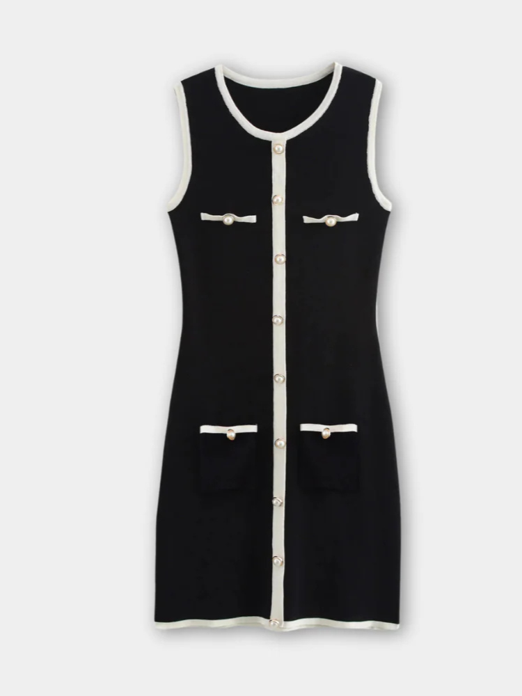 Alessia Sleeveless Bodycon Ribbed Knit Sweater Mini Dress