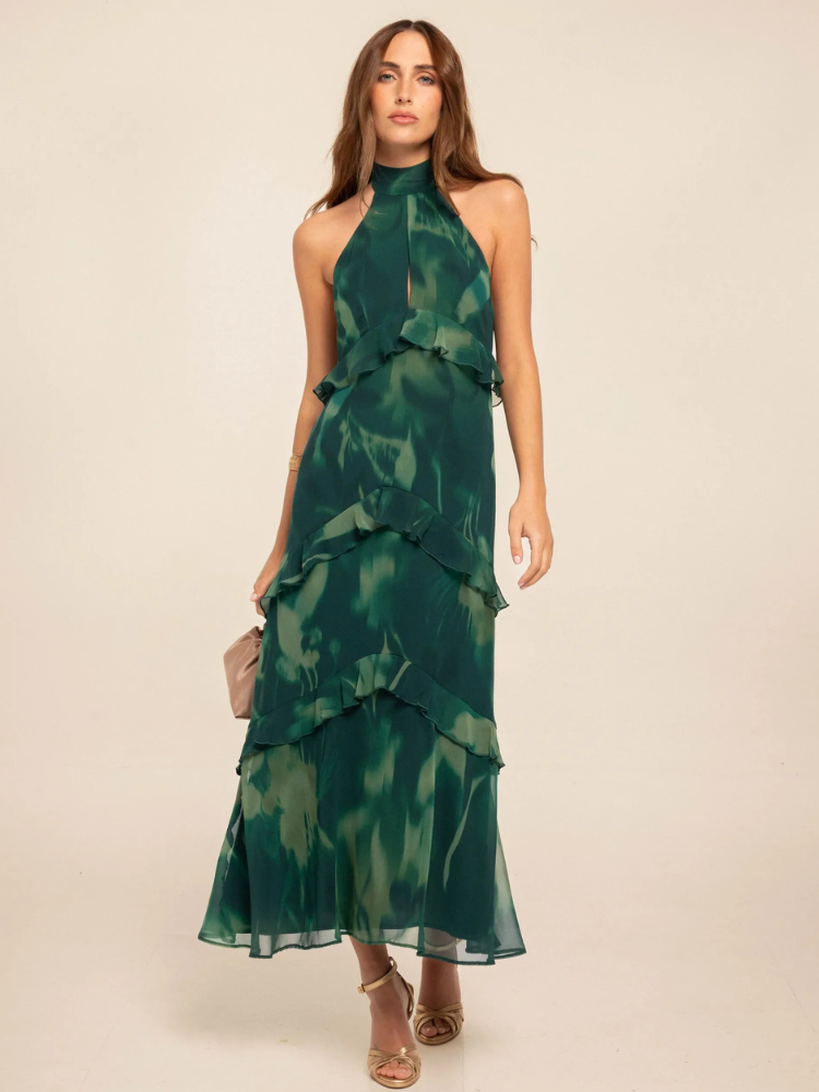 Brietta Floral Wedding Guest Midi Dress