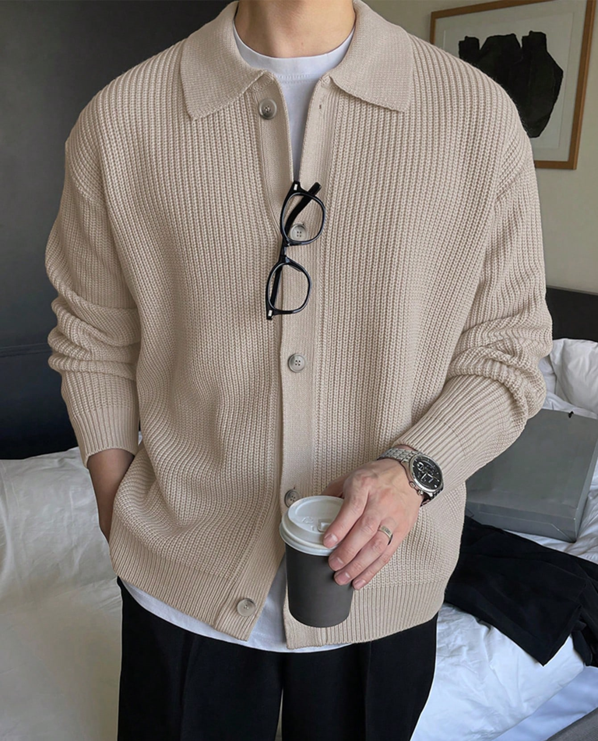 Como Button Knit Cardigan