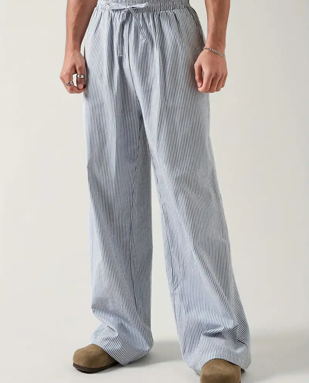 Riviera Stripe Cotton Trousers