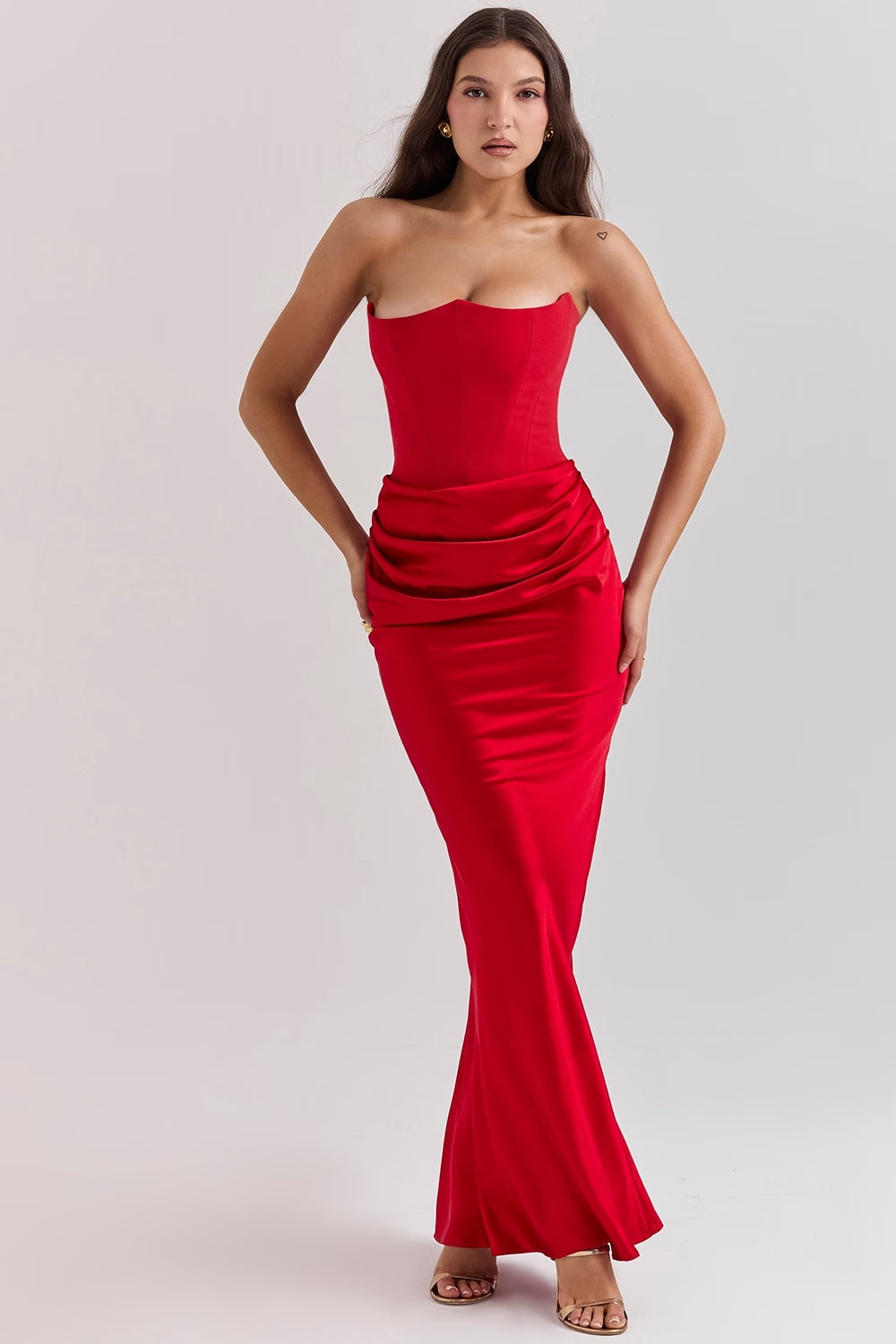 Quillia Satin Formal Maxi Dress