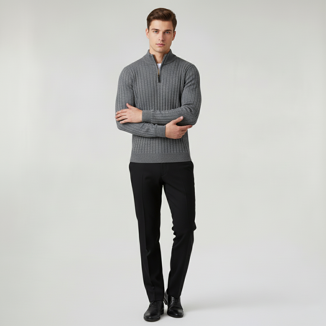 ZERMATT High Collar Half Zip Sweater