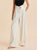 Corinzia Cream Wide Leg Tailored Pants