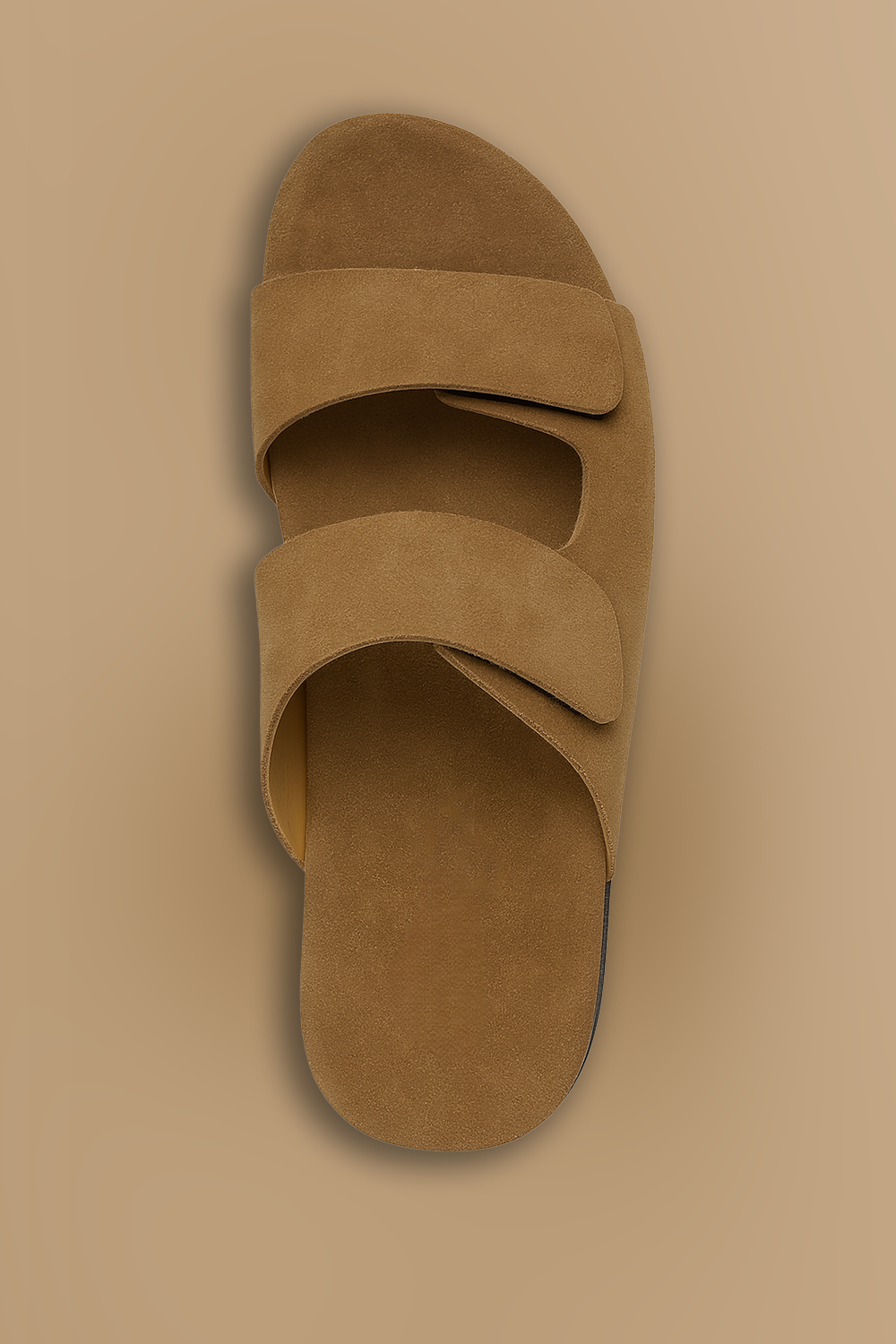 Tan Brown Suede Slides