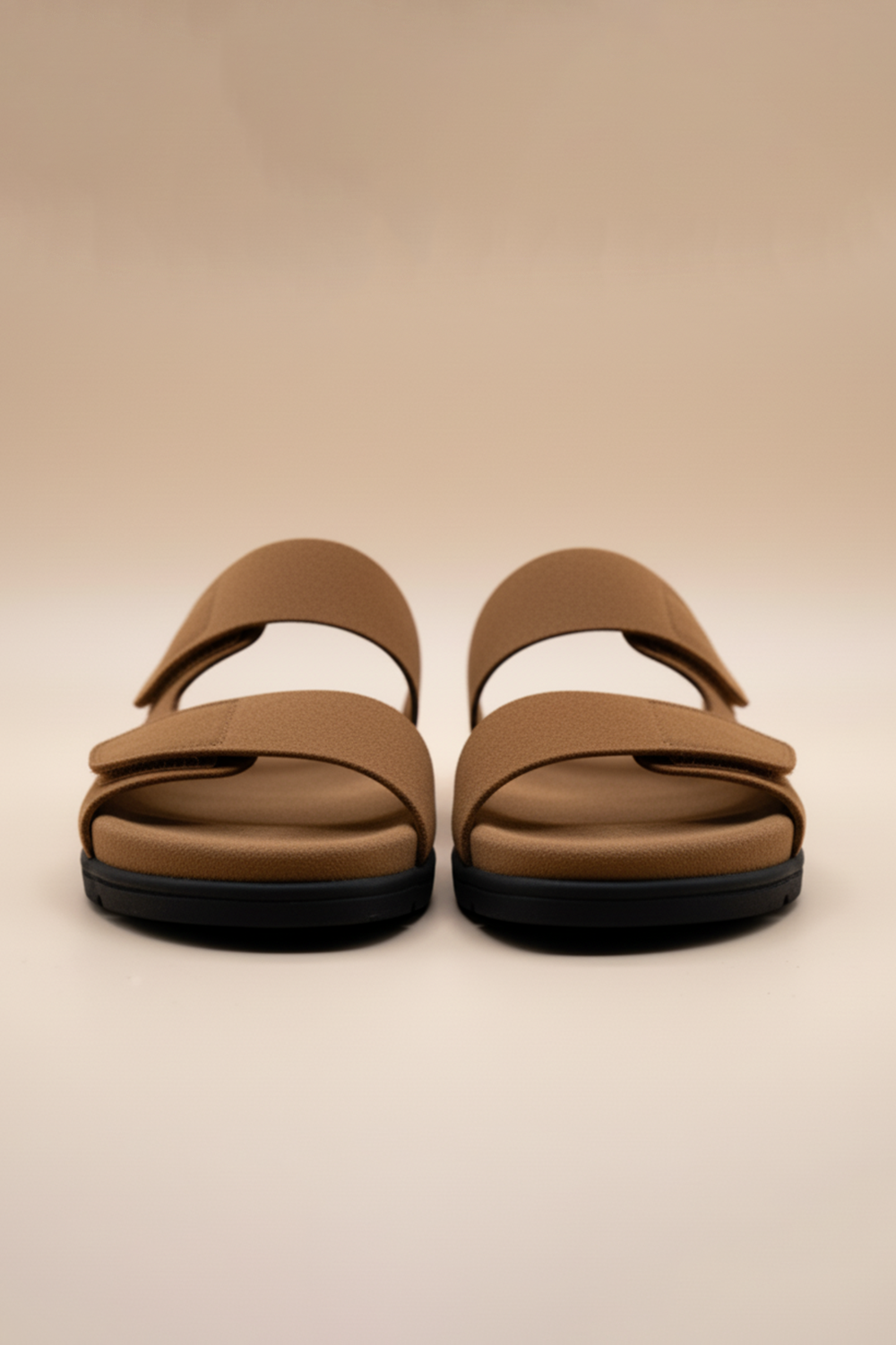 Tan Brown Suede Slides