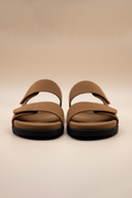 Tan Brown Suede Slides