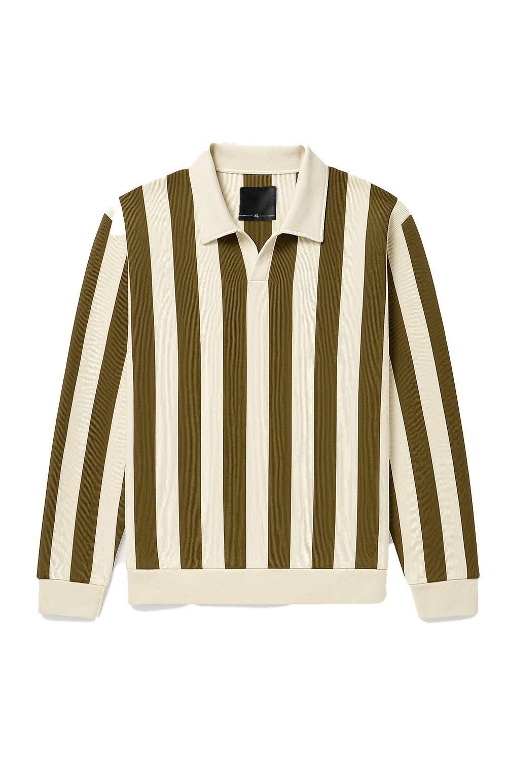 Olive Textured Striped Polo sweater