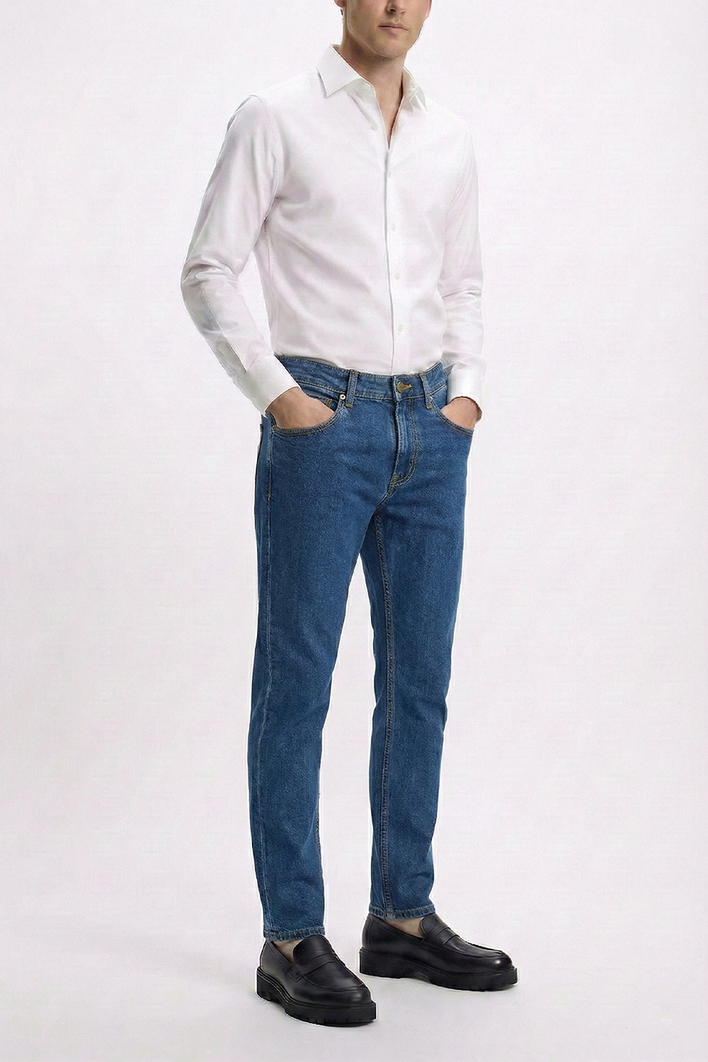Medium Blue Denim with Golden Thread