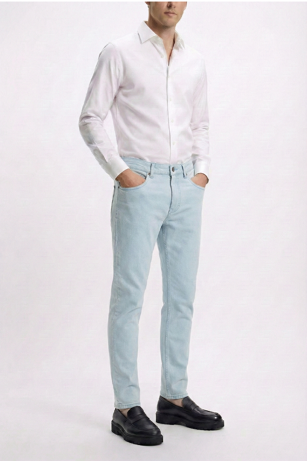 Ice Blue Denim with Light Blue Thread
