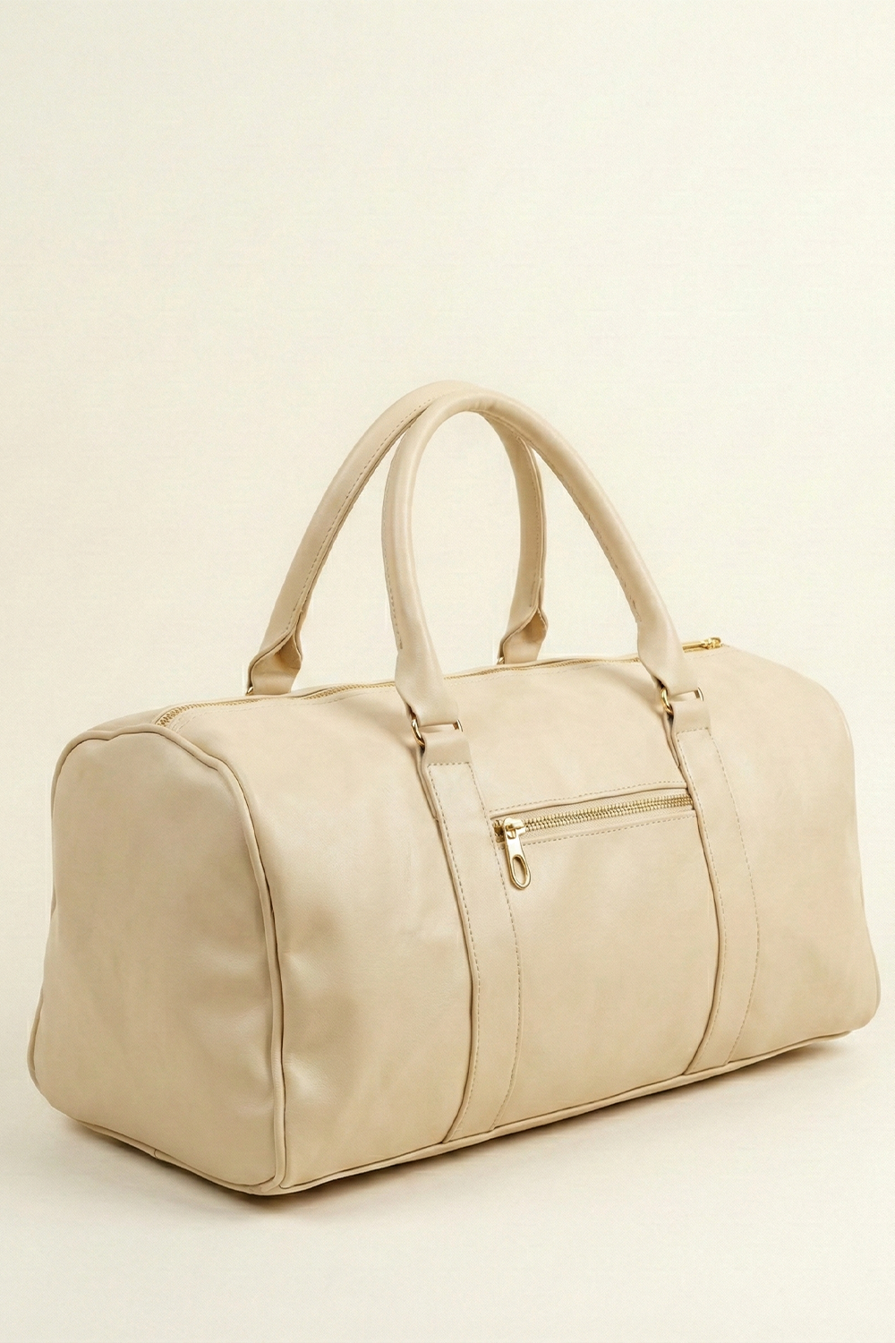 Beige Vintage Duffle Bag